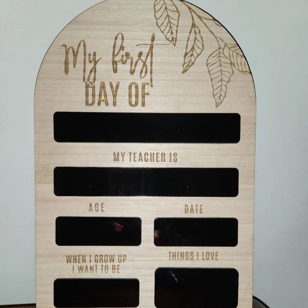 My First Day Plaque