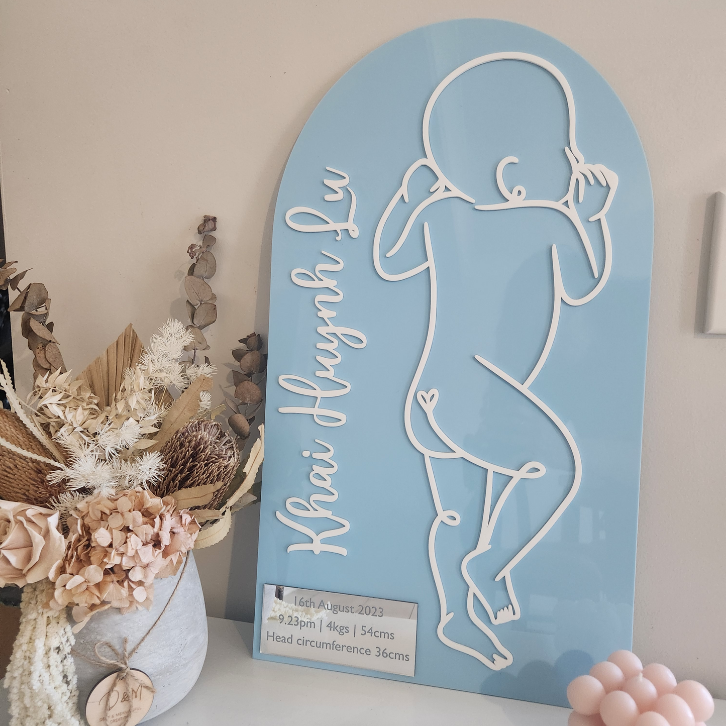 Birth plaque keepsake