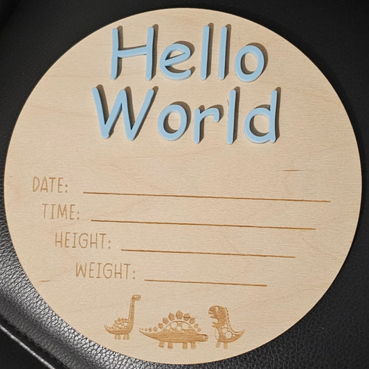 Dino "Hello world"plaque