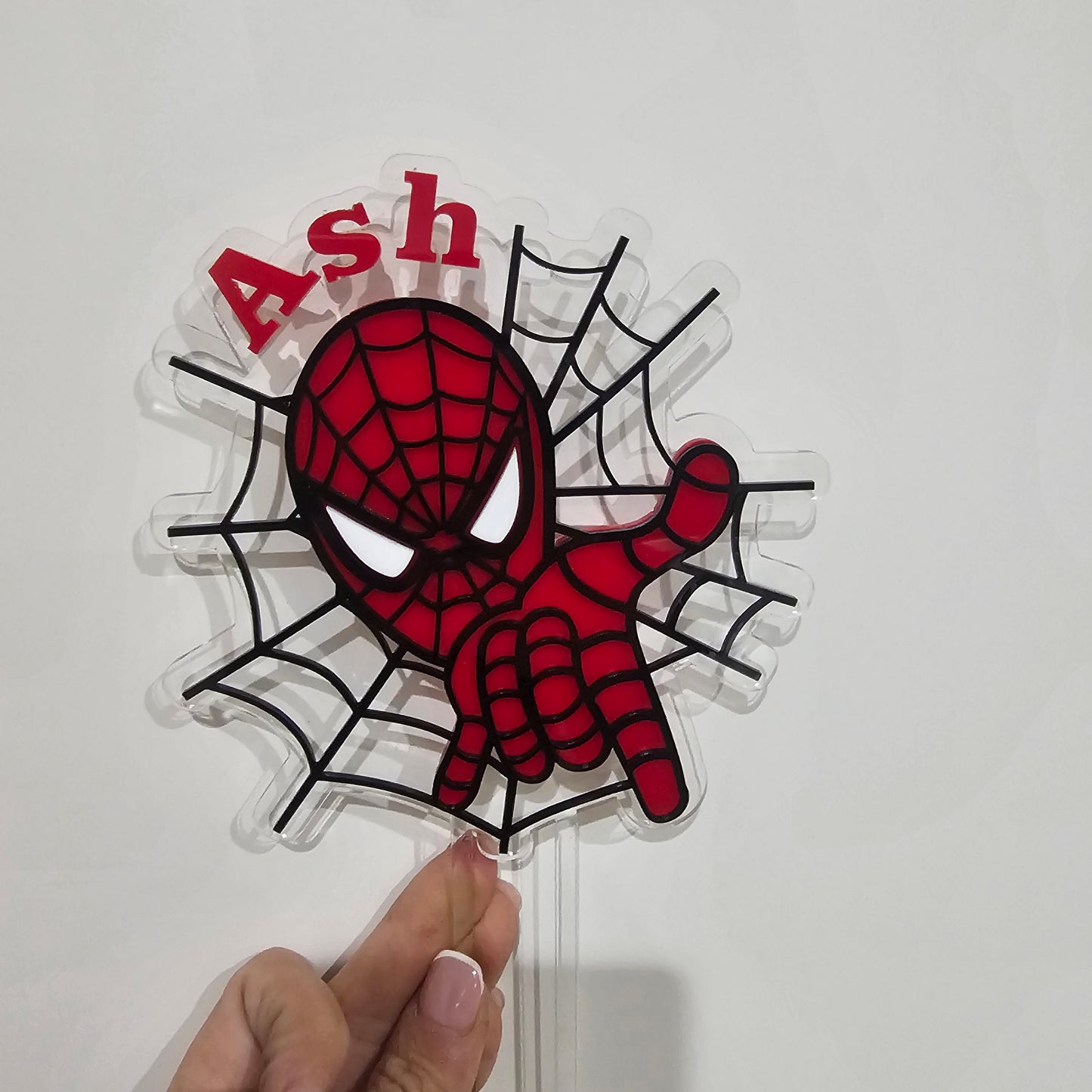 Spiderman triple layered cake topper