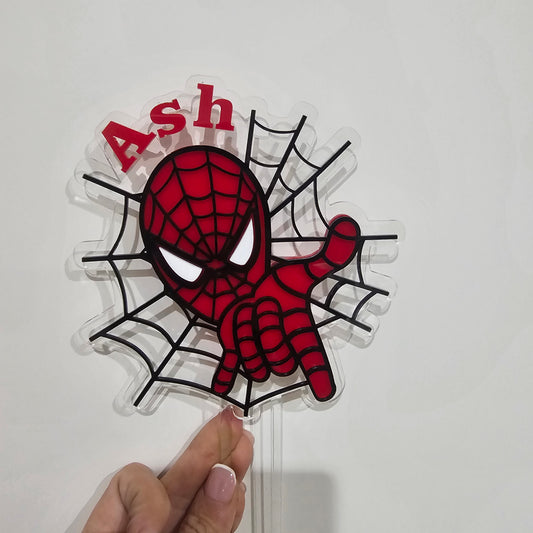 Spiderman triple layered cake topper