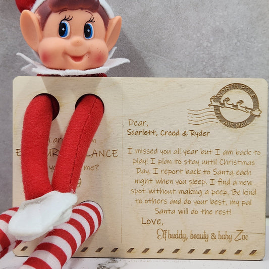 Elf On the Shelf Arrival Postcard