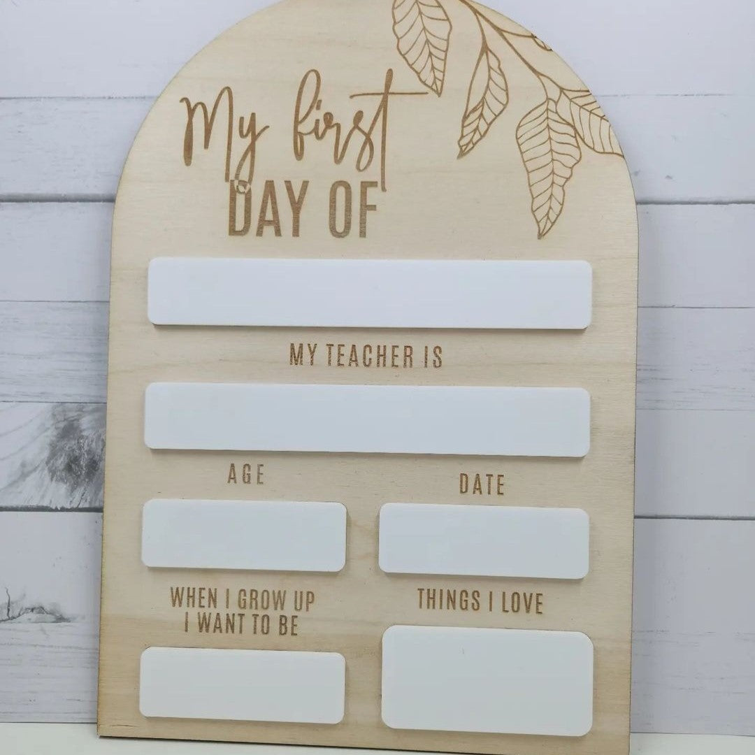 My First Day Plaque