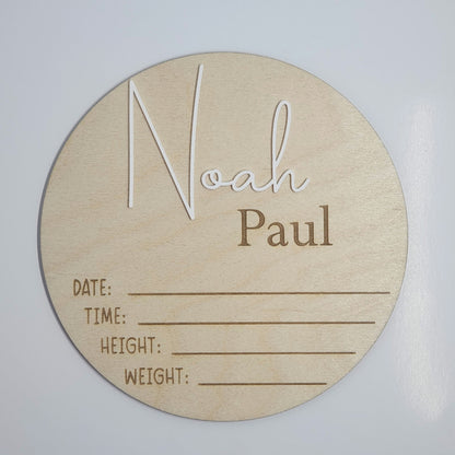 Personalised Acrylic Announcement Name Plaque