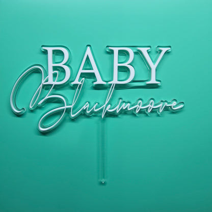 Baby "surname" cake topper